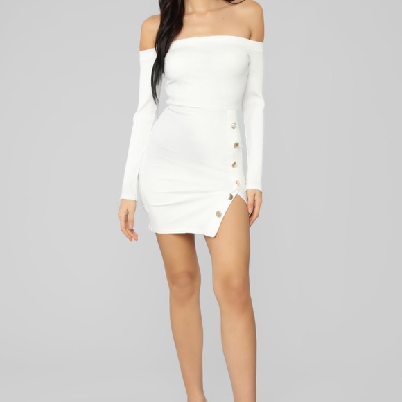 Fashion Nova Off Shoulder Mini White Dress - Picture 5 of 5